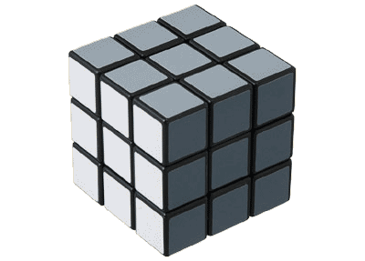 Rubik's Cube greyscale Graustufen