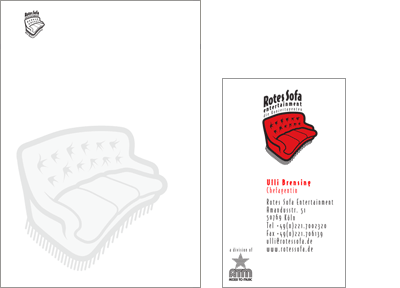 Rotes Sofa business card letter Visitenkarte Briefbogen, Gestaltung PETAFLOP